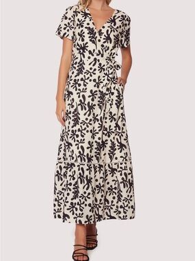 Lost + Wander Minerva’s Spell Cream Maxi Dress with Black Floral Print
